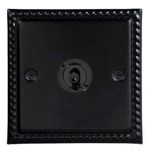 G&H MFB385-FBK Monarch Roped Matt Black 1 Gang Intermediate Toggle Light Switch