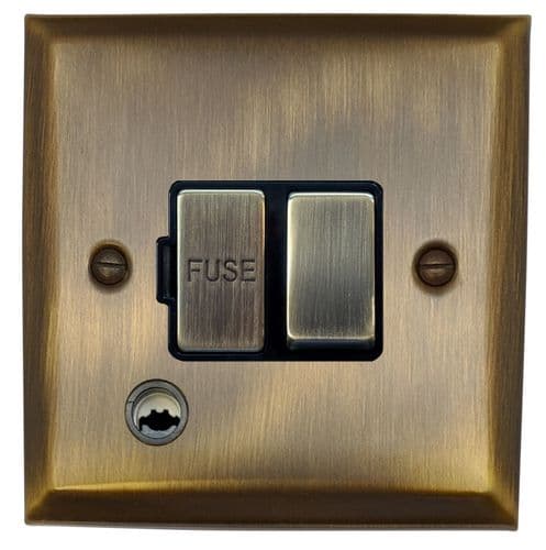 G&H SAB356 Spectrum Plate Antique Brass 1 Gang Fused Spur 13A Switched & Flex Outlet