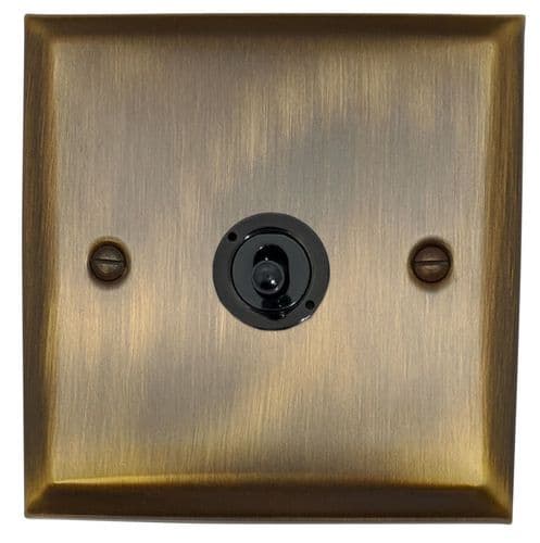 G&H SAB381-FBK Spectrum Plate Antique Brass 1 Gang 2 Way Toggle Light Switch