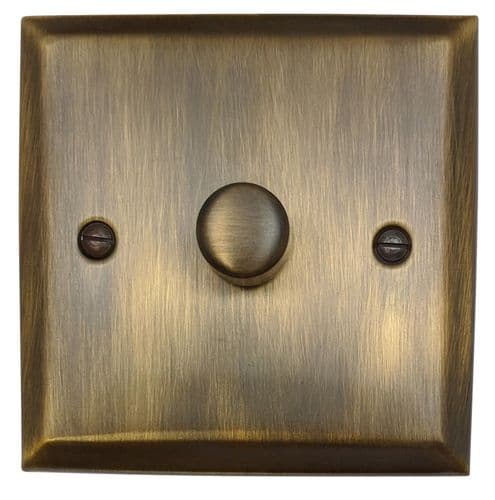 G&H SAB521 Spectrum Plate Antique Brass 1 Gang 1 or 2 Way LED Dimmer Switch