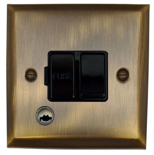 G&H SAB56B Spectrum Plate Antique Brass 1 Gang Fused Spur 13A Switched & Flex Outlet