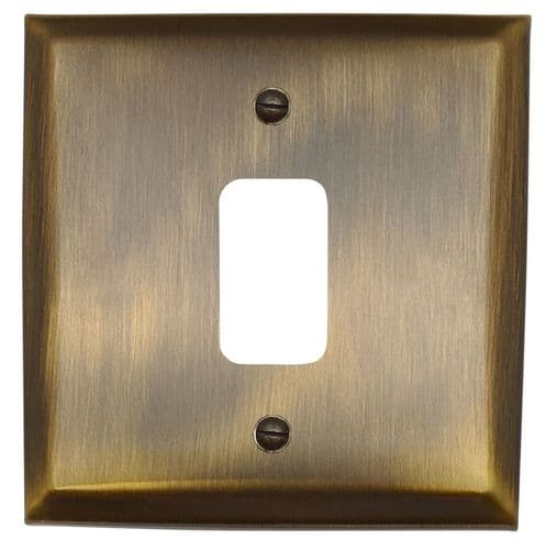 G&H SAB71 Spectrum Plate Antique Brass 1 Gang Grid Plate to suit G&H Grid Modules