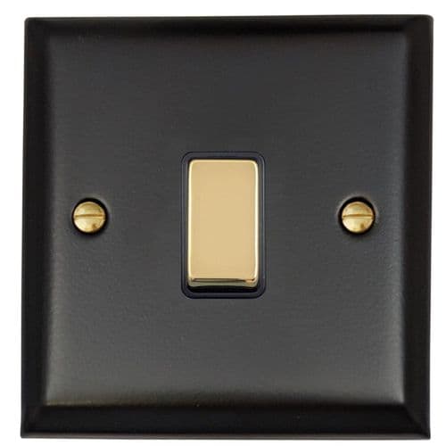 G&H SFB301-PB Spectrum Plate Matt Black 1 Gang 1 or 2 Way Rocker Light Switch
