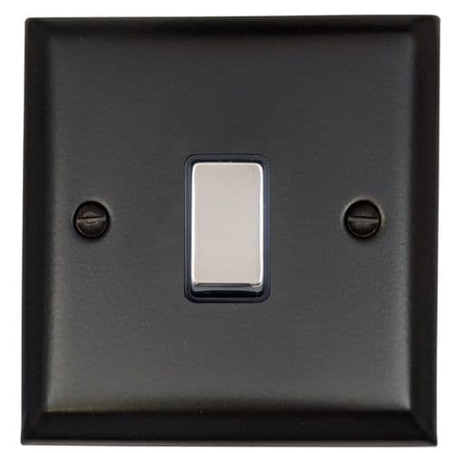 G&H SFB305-PC Spectrum Plate Matt Black 1 Gang Intermediate Rocker Light Switch