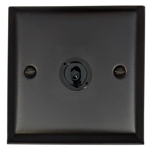 G&H SFB381-FBK Spectrum Plate Matt Black 1 Gang 1 or 2 Way Toggle Light Switch