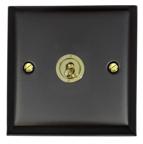 G&H SFB381-PB Spectrum Plate Matt Black 1 Gang 1 or 2 Way Toggle Light Switch