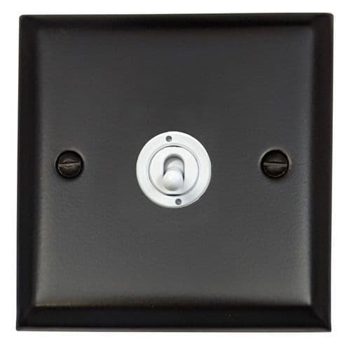 G&H SFB381-W Spectrum Plate Matt Black 1 Gang 1 or 2 Way Toggle Light Switch