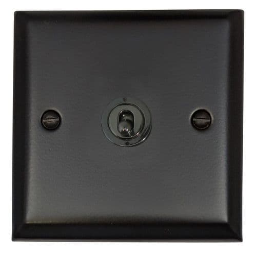 G&H SFB385-BN Spectrum Plate Matt Black 1 Gang Intermediate Toggle Light Switch