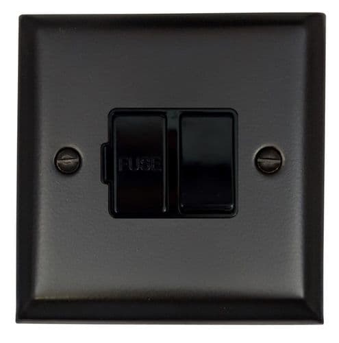 G&H SFB57B Spectrum Plate Matt Black 1 Gang Fused Spur 13A Switched