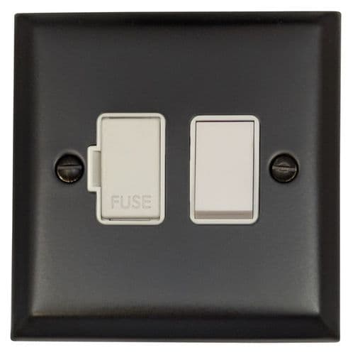 G&H SFB57W Spectrum Plate Matt Black 1 Gang Fused Spur 13A Switched