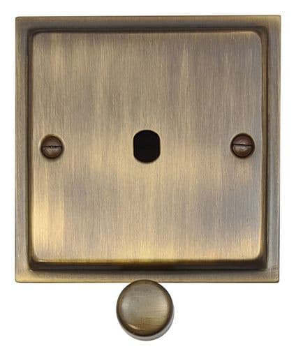 G&H TAB11-PK Trimline Plate Antique Brass 1 Gang Dimmer Plate Only inc Dimmer Knobs