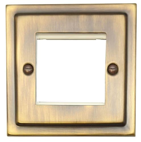 G&H TAB162 Trimline Plate Antique Brass 1 Gang 2 Euro Module Plate