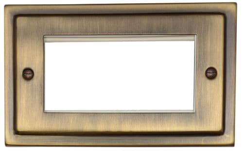 G&H TAB164 Trimline Plate Antique Brass 2 Gang 4 Euro Module Plate