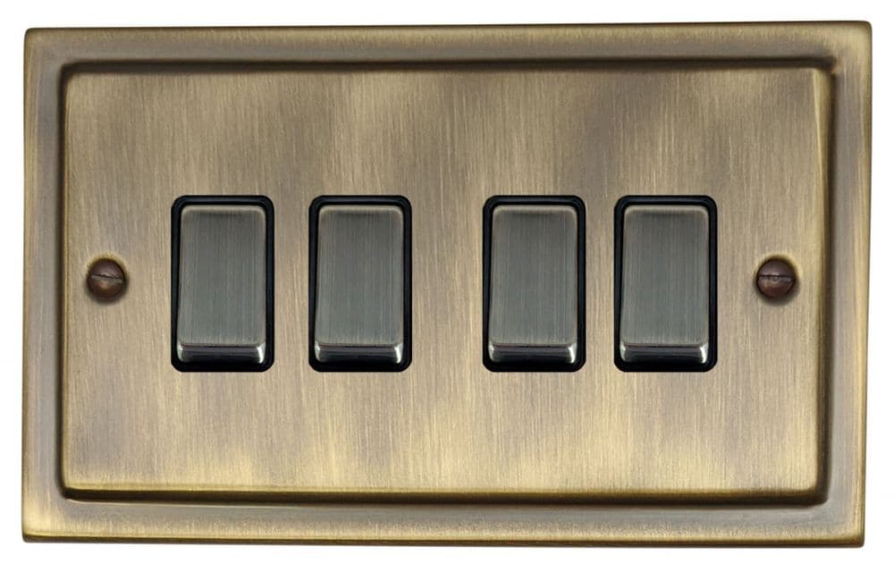 G&H TAB301 Trimline Plate Antique Brass 1 Gang 1 or 2 Way Rocker Light ...