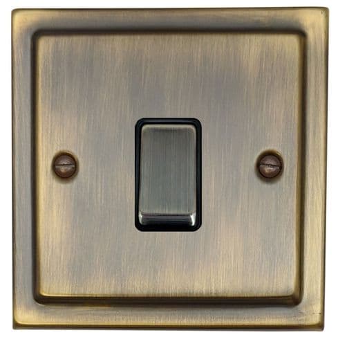 G&H TAB305 Trimline Plate Antique Brass 1 Gang Intermediate Rocker Light Switch