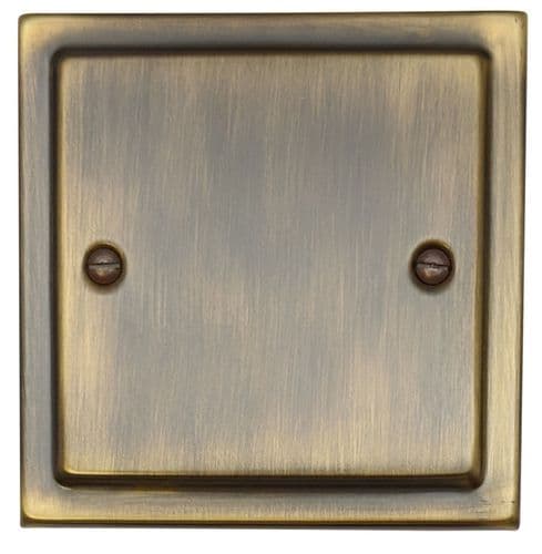 G&H TAB31 Trimline Plate Antique Brass 1 Gang Single Blank Plate
