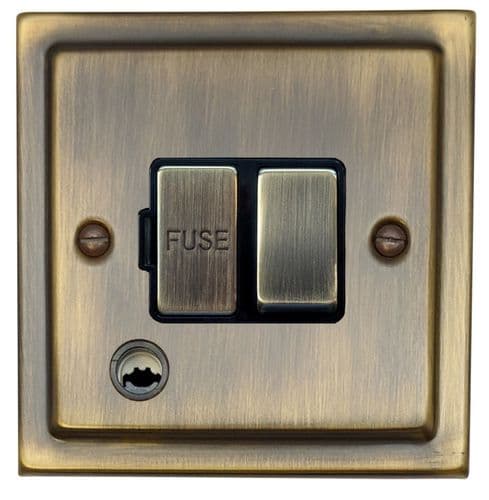 G&H TAB356 Trimline Plate Antique Brass 1 Gang Fused Spur 13A Switched & Flex Outlet