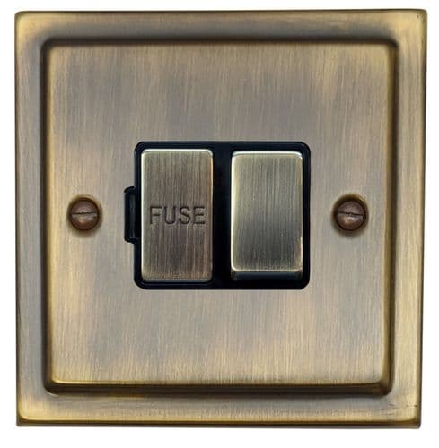 G&H TAB357 Trimline Plate Antique Brass 1 Gang Fused Spur 13A Switched