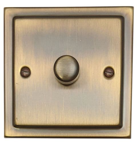 G&H TAB521 Trimline Plate Antique Brass 1 Gang 1 or 2 Way LED Dimmer Switch