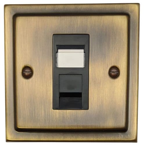 G&H TAB61B Trimline Plate Antique Brass 1 Gang RJ45 Cat5e Data Socket