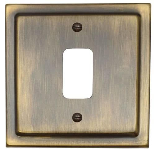 G&H TAB71 Trimline Plate Antique Brass 1 Gang Grid Plate to suit G&H Grid Modules