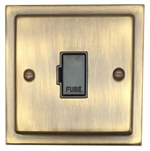 G&H TAB90B Trimline Plate Antique Brass 1 Gang Fused Spur 13A Unswitched