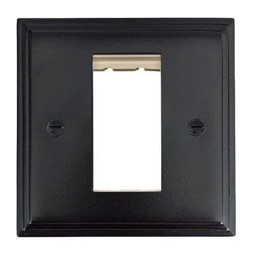 G&H VFB161 Victorian Plate Matt Black 1 Gang 1 Euro Module Plate