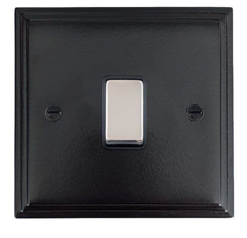 G&H VFB301-PC Victorian Plate Matt Black 1 Gang 1 or 2 Way Rocker Light Switch