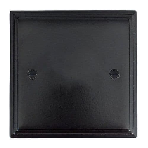 G&H VFB31 Victorian Plate Matt Black 1 Gang Single Blank Plate