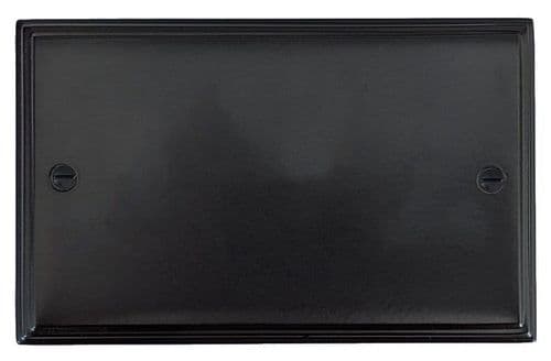 G&H VFB32 Victorian Plate Matt Black 2 Gang Double Blank Plate