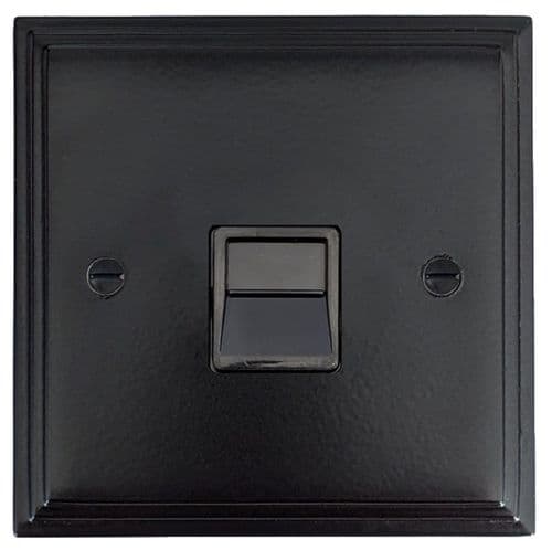 G&H VFB34B Victorian Plate Matt Black 1 Gang Slave BT Telephone Socket