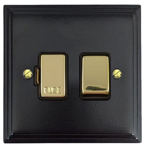 G&H VFB357-PB Victorian Plate Matt Black 1 Gang Fused Spur 13A Switched