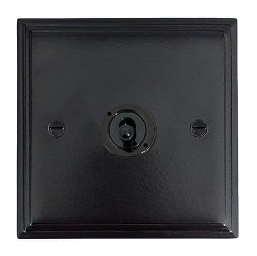 G&H VFB381-FBK Victorian Plate Matt Black 1 Gang 2 Way Toggle Light Switch