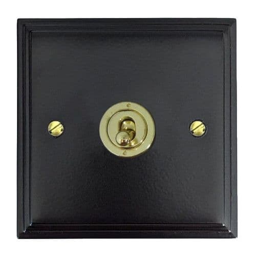 G&H VFB385-PB Victorian Plate Matt Black 1 Gang Intermediate Toggle Light Switch