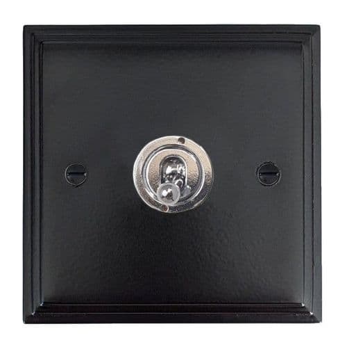 G&H VFB385-PC Victorian Plate Matt Black 1 Gang Intermediate Toggle Light Switch