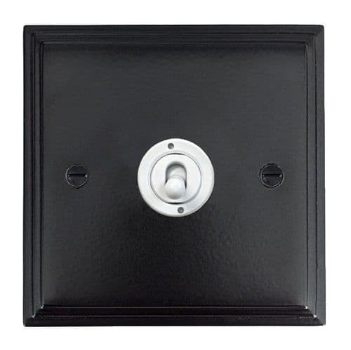 G&H VFB385-W Victorian Plate Matt Black 1 Gang Intermediate Toggle Light Switch