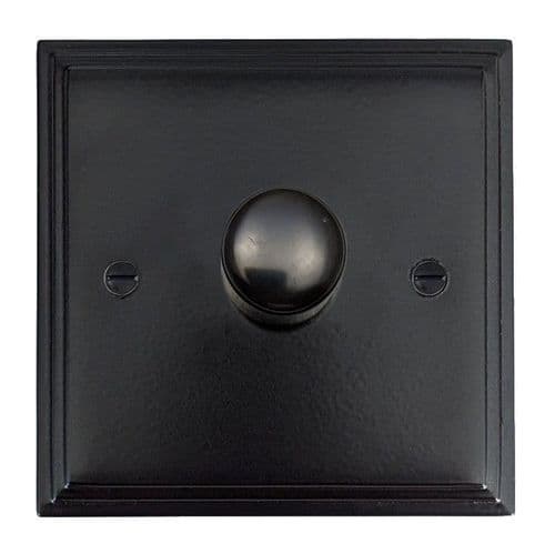 G&H VFB521 Victorian Plate Matt Black 1 Gang 1 or 2 Way LED Dimmer Switch