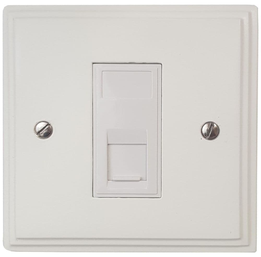 G&H VW61W Victorian Plate Matt White 1 Gang RJ45 Cat5e Data Socket