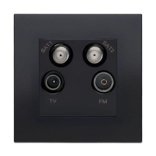 Retrotouch Aura MM13MB-QDPB Quadplexed Outlet - Matt Black