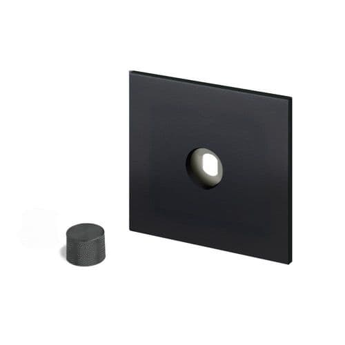 Retrotouch Aura MM15MB-D12B-BN Dimmer Plate 1 Gang with Nickel Knob - Matt Black