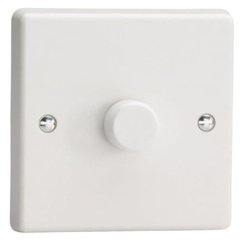 Varilight IQP1001W White Plastic 1 Gang 2-Way Push-On/Off Dimmer 100-1000W V-Plus