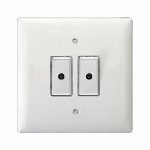 Varilight JOE102C Value Polar White 2 Gang Multi-Way Touch Master LED Dimmer 100W
