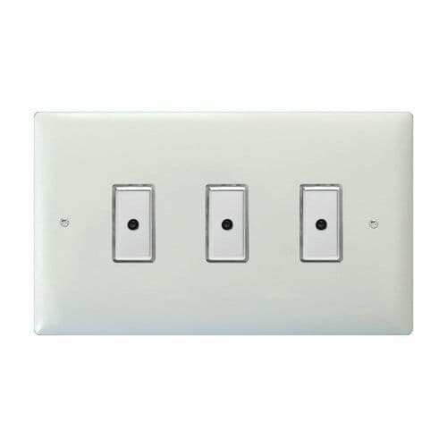 Varilight JOE103C Value Polar White 3 Gang Multi-Way Touch Master LED Dimmer 100W