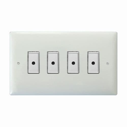 Varilight JOE104C Value Polar White 4 Gang Multi-Way Touch Master LED Dimmer 100W