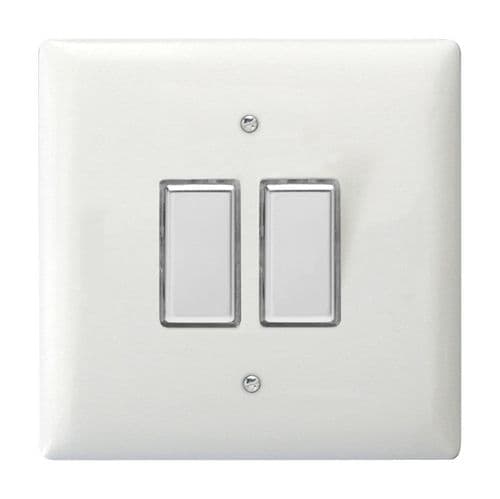 Varilight JOT102C Value Polar White 2 Gang V-Pro Multi-Way Touch Master LED Dimmer 0-100W