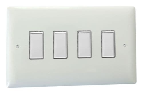 Varilight JOTS004C Value Polar White 4 Gang Touch Dimming Slave (use with V-Pro Master)