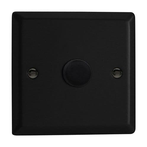 Varilight JYP401.MB Urban Matt Black 1 Gang 2-Way Push-On/Off LED Dimmer 0-120W V-Pro