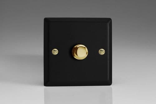 Varilight JYP401V.MB Vogue Matt Black V-Pro 1 Gang 2 Way Push-On/Off LED Dimmer 0-100W (Max 10 LEDs)