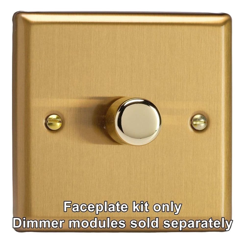 Varilight WB1 Classic Brushed Brass Matrix 1 Gang Dimmer Kit inc Knob