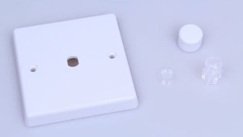 Varilight WQ1W White Plastic 1 Gang Dimmer Plate Only + Knobs